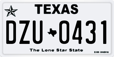 TX license plate DZU0431