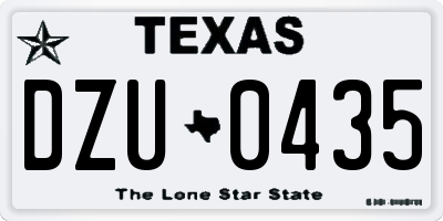 TX license plate DZU0435