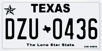 TX license plate DZU0436