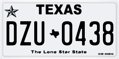 TX license plate DZU0438