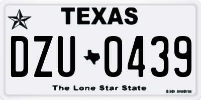 TX license plate DZU0439