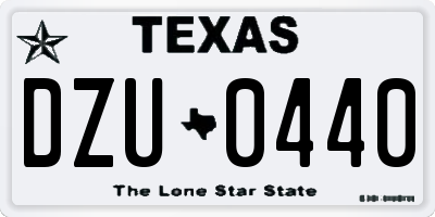 TX license plate DZU0440