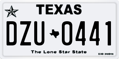 TX license plate DZU0441