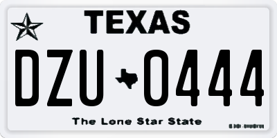 TX license plate DZU0444
