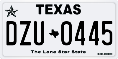 TX license plate DZU0445