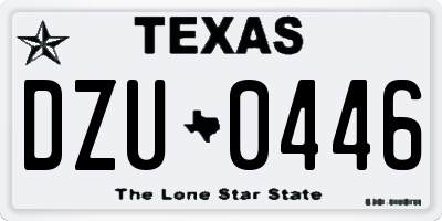 TX license plate DZU0446