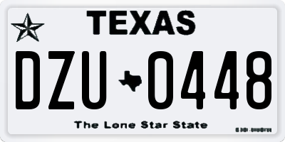 TX license plate DZU0448