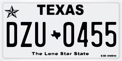 TX license plate DZU0455