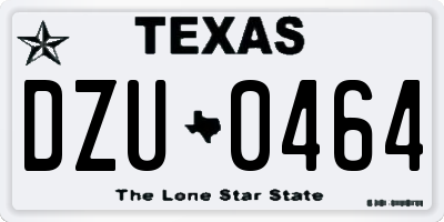 TX license plate DZU0464