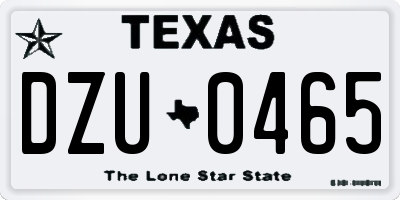 TX license plate DZU0465