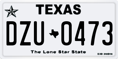 TX license plate DZU0473