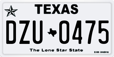 TX license plate DZU0475