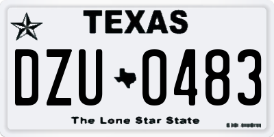 TX license plate DZU0483