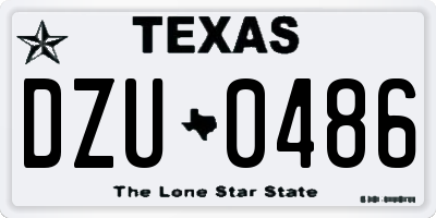 TX license plate DZU0486