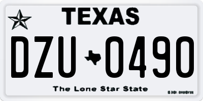 TX license plate DZU0490