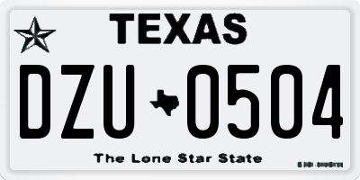 TX license plate DZU0504