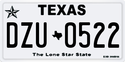 TX license plate DZU0522