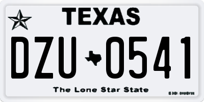 TX license plate DZU0541