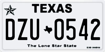 TX license plate DZU0542
