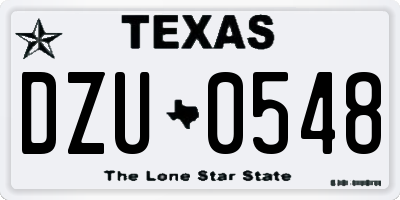 TX license plate DZU0548