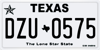 TX license plate DZU0575