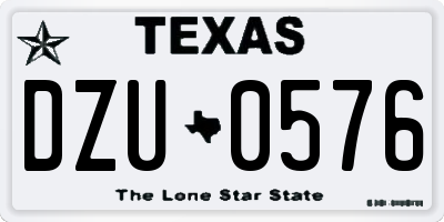 TX license plate DZU0576