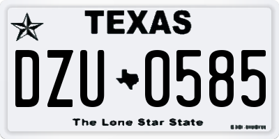 TX license plate DZU0585
