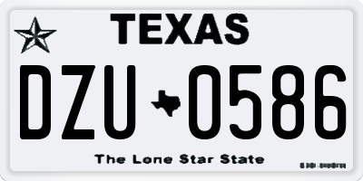 TX license plate DZU0586