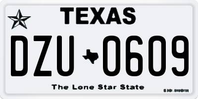 TX license plate DZU0609