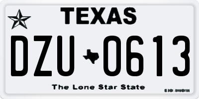 TX license plate DZU0613