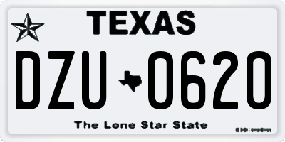 TX license plate DZU0620