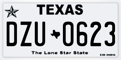 TX license plate DZU0623