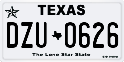 TX license plate DZU0626