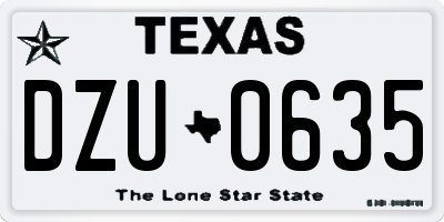 TX license plate DZU0635