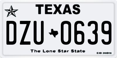 TX license plate DZU0639
