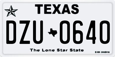 TX license plate DZU0640