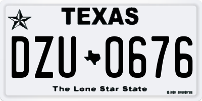 TX license plate DZU0676