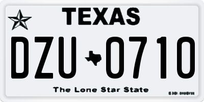TX license plate DZU0710