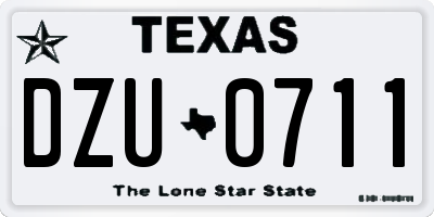 TX license plate DZU0711