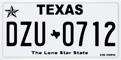 TX license plate DZU0712