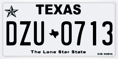 TX license plate DZU0713