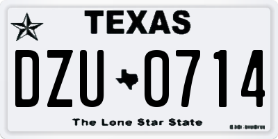 TX license plate DZU0714