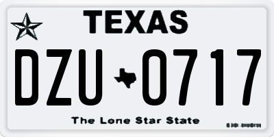 TX license plate DZU0717