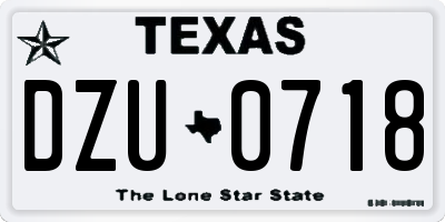 TX license plate DZU0718