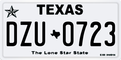 TX license plate DZU0723