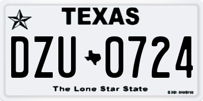TX license plate DZU0724