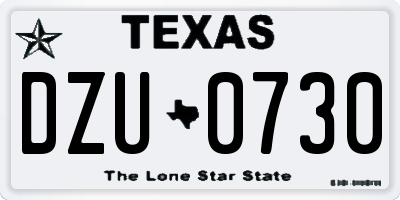 TX license plate DZU0730