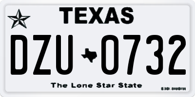 TX license plate DZU0732