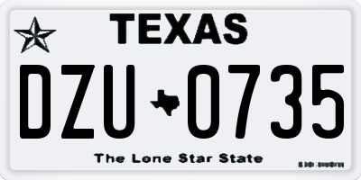 TX license plate DZU0735