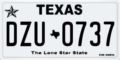 TX license plate DZU0737